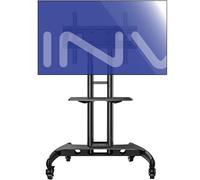 Invision Support TV sur Pied 32-75" Écran, Chariot Meuble TV à roulettes Réglable en Hauteur avec 1 Etagère, Anti Basculement et Ultra Stable, Jusqu'à 45.5kg Max VESA 600x400mm GT1200 ScreenStation
