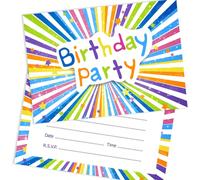 Invitation à la fête d'anniversaire au format carte postale A6, design coloré convenant pour la célébration d'anniversaire graphique,LettresPapetier