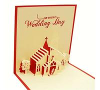 Invitation à Une fête prénuptiale, Invitation de Mariage Pop-up 3D personnalisée avec enveloppes 13 x 16 cm, Plusieurs Styles(Style19)