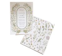 Invitation de mariage florale personnalisée imprimable, couronne de fleurs sauvages bohème, décoration de mariage, fournitures de fête(50pcs)