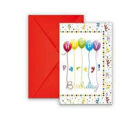 Invitations Anniversaire avec enveloppes (x6)