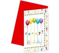 Invitations Anniversaire avec enveloppes (x6) - enterrement de vie Blanches G