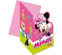 Invitations d'anniversaire "Minnie Happy Helpers" - un lot de 6 invitations colorées pour les petits fans de Minnie Mouse qui rendront leur fête spéciale