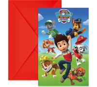 Invitations d'anniversaire 'Paw Patrol - Ready for Action' avec enveloppe colorée, 6 pièces - parfaites pour la fête des petits héros !