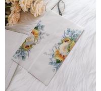 Invitations de fiançailles et de quinceañera, Vestes en vélin translucide, enveloppe d'invitation de mariage florale aquarelle multicolore(Sunflower,Just Vellum Wrap)