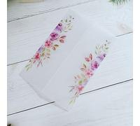 Invitations de fiançailles et de quinceañera, Vestes en vélin translucide, enveloppe d'invitation de mariage florale aquarelle multicolore(Red Rose,Wrap N Invitation)