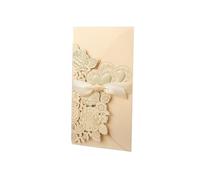 Invitations de mariage avec enveloppes, Carte d'invitation de mariage en forme cœur avec ruban personnalisable multicolore, lot 5 ou 10 pièces(Only Gold Cover,5pcs)