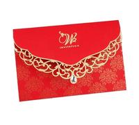 Invitations de mariage avec enveloppes, Faire-part de mariage avec décoration en diamant multicolore, lot 50(Color42)