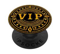 Invité d'honneur VIP élégant doré et Noir PopSockets PopGrip Adhésif