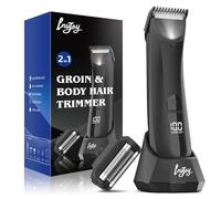 INVJOY Manscape Rasoirs à balles - Sans entailles, tondeuse pour poils pubiens et corporels pour homme avec tondeuse à double tête et lames en aluminium, kit de toiletteur étanche avec lumière, rasoir