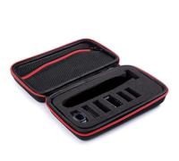 INVODA Étui de rasage de voyage compatible avec Philips Norelco QP2724/90 - Boîte de rangement étanche et portable pour rasoir QP2520/90 QP2630/72 QP2724/70 QP2834/70 (noir-rouge)