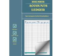 Invoice Monitor Accounts Ledger: Easy to track Payments, Due Dates & Outstanding Balances