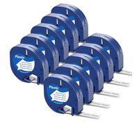 Invoker 10x 91221 Compatible DYMO Letratag Ruban Étiquette Plastique Blanc | Compatible Avec DYMO Letratag 12mm x 4m Plastique Blanc Pour LetraTag LT-100H LT-100T LT-200B LT-QX50 LT-XR LT-XM 110T 2000