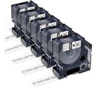 Invoker Lot de 5 rubans d'étiquettes a45803 compatibles avec Dymo D1 - 19 mm x 7 m - Noir sur blanc - 3/4" 23" 45803 45803s S0720830 - Pour Labelmanager 350D 360D 400 420P 450D 500TS 640CB Labelpoint