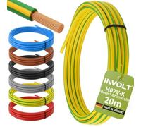 INVOLT H07V-K 20m 10mm² vert-jaune câble souple PVC au mètre, Fabriqué en Allemagne