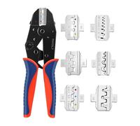 INVOLT Pince à sertir pour 2,5 à 10 mm², 7 pièces, changement rapide, pince à cliquet pour embouts de câble, cosses de câble, connecteurs PV