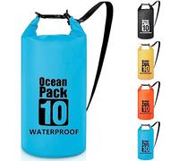 Invool Sac étanche 5 L/10 L/20 L/30 L avec bandoulière réglable pour randonnée, natation, rafting, surf, cyclisme, camping, pêche, bleu, 10 l, Extérieur, imperméable, protecteur