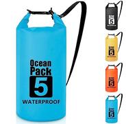 Invool Sac étanche 5 L/10 L/20 L/30 L avec bandoulière réglable pour randonnée, natation, rafting, surf, cyclisme, camping, pêche, bleu, 5 l, Extérieur et imperméable