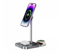 INVZI MagFree 3-in-1 inductive Charger for iPhone, iWatch, Airpods (Gray)