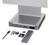 INVZI MagHub Hub 8 en 1 USB C pour iMac 24" 2021/2023/2024, adaptateur de hub USB pour M1/M3/M4, USB-C et USB-A, SSD M.2 NVMe/SATA SSD pop-up SD/TF, Gigabit Ethernet