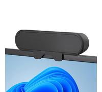 Inwa Enceinte PC USB avec clip - 10 W avec son stéréo HD - Pour moniteur PC, ordinateur portable, téléphone portable, bureau, extérieur, Plug and Play - Noir