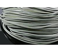 INWARIA LB-20/3 Cordon en cuir de vachette plat - 3 mm - 1 m - LB-20/3 (gris-vert olive, 1 m)
