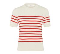 InWear, Femme, Pulls, Beige, Taille: 48 FR Pull à Rayures Rouges en Coton Coupe Classique