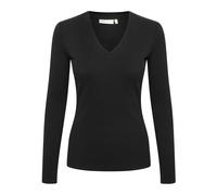 InWear, Femme, Pulls, Noir, Taille: 48 FR Haut noir à manches longues col en V
