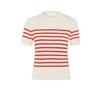 InWear, Femme, Pulls, Beige, Taille: 44 FR Pull à Rayures Rouges en Coton Coupe Classique