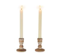 Inweder Bougeoir Bois pour Chandeliers: 2 Pcs Supporte de Bougie Rustique