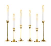 Inweder Métal Doré - Lot de 6 Chandeliers pour Décoration Salon et Mariage - Convient Bougies 2cm