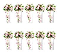 Inweder Vases géométriques en Acrylique pour centres de Table de Mariage - 10 Supports de Fleurs carrés Transparents, 60 cm de Haut, Finition Brillante