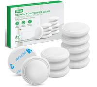 Inwee 10PCS Butée de Poignée de Porte Murale, Tampon de Porte Autocollant avec Conception à Poche d'air Interne, Parechocs de Porte Ronds en Silicone Blanc, Protège les Murs et les Meubles en Silence