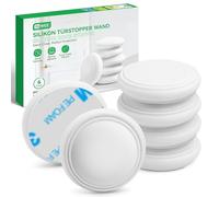 Inwee 6PCS Butée de Poignée de Porte Murale, Tampon de Porte Autocollant avec Conception à Poche d'air Interne, Parechocs de Porte Ronds en Silicone Blanc, Protège les Murs et les Meubles en Silence