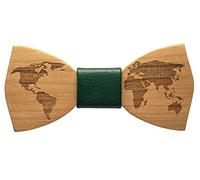 inwood Noeud papillon world bois homme, accessoire mode cérémonie mariage, bois précieux, unique fabriqué à la main, vert, Taille unique