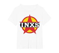 INXS - Circle Star Logo T-Shirt, Femme Grandes Tailles, Blanc, 4X