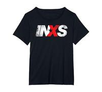 INXS Distressed Logo on Black T-Shirt, Femme Grandes Tailles, Noir, 3X