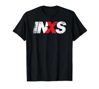 INXS Distressed Logo on Black T-Shirt, Homme, Noir, M