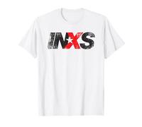 INXS - Distressed Logo On White T-Shirt