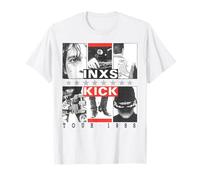 INXS T-Shirt Blanc Unisex T-Shirt Classique Coupe Classique Manche Courte S