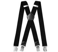 INYEEXUP Bretelles Homme Élastiques Extra Forts - Bretelles Homme Larges Réglables 3.5cm avec 4 Clips Anti - Idéales pour Travail, Costume, Look Vintage