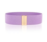 Inzegao Ceinture élastique pour femme - Ceinture extensible pour robe - Ceinture large pour manteau en duvet, Ceinture violette avec boucle dorée, Medium