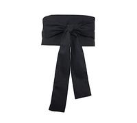 Inzegao Ceinture Large pour Femmes avec Nœud Papillon à Nouer Autour du Corps pour Kimono Yukata Robe Rétro, noir, Fits waist 27.56-31.5 inch / 70-80 cm