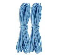 Inzopo 2 pcs 2 mm x 5 m Cordon de Cuir PU en Daim Corde pour Collier Bracelet Perles Fil tressé DIY Apprêt Bijoux, Bleu 1, 5 m