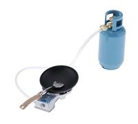 Inzopo Ensemble de fonctions miniatures pour maison de poupée 1/12 - Réchaud à gaz simulé avec réservoir de gaz, poêle et pelle - pour décoration de cuisine de maison de poupée
