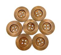 Inzopo Lot de 10 boutons en bois avec 4 trous 50 mm