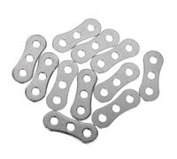 Inzopo Lot de 10 tendeurs de corde à 3 trous en alliage d'aluminium antidérapant et réglable Argenté