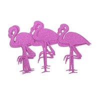 Inzopo Lot de 12 autocollants en papier pailleté en forme de flamant rose pour bouteille, gobelet, loisirs créatifs