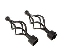 Inzopo Lot de 2 embouts de tringle à rideaux en fer pour tringle à rideaux avec diamètre 28 mm Noir