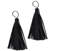 Inzopo Lot de 2 pampilles en cuir de 10 cm pour collier, porte-clés, sac, pendentif, breloques, loisirs créatifs, noir